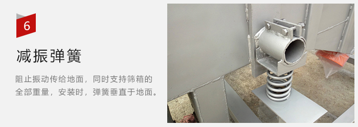 減振彈簧為減少篩箱與支撐裝置之間的摩擦而產生。